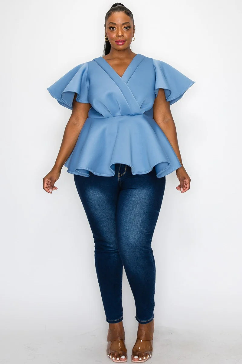 Peplum Top Denim
