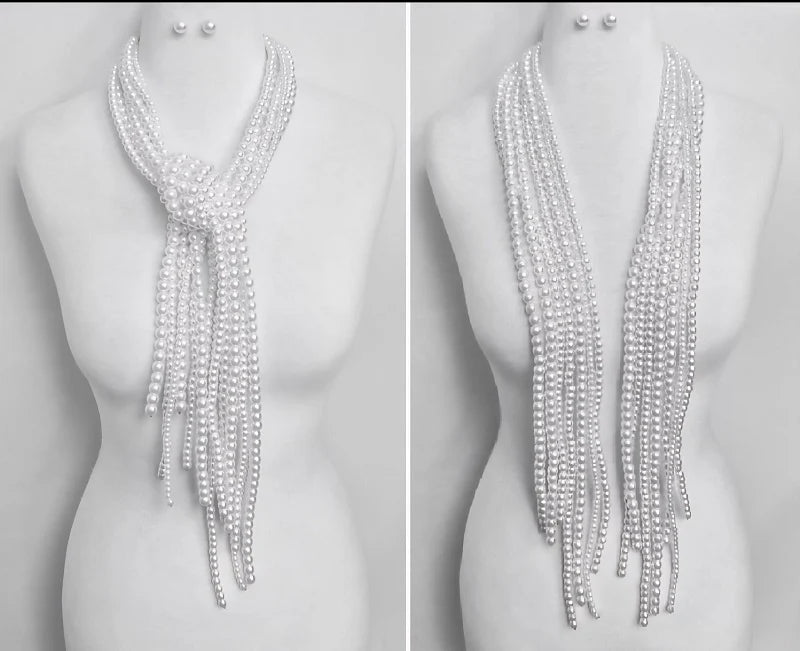 Fashion White Pearl Neckalce Set
