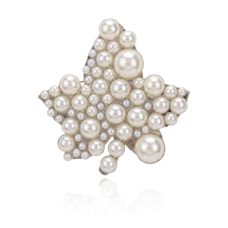 FASHION PEARL LEAF PIN