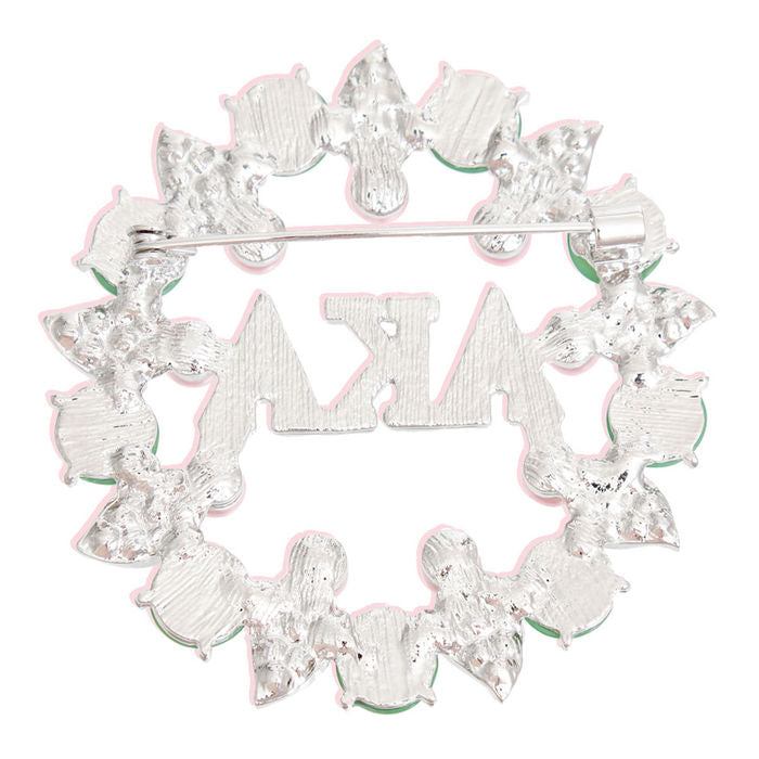 AKA Brooch Pink Green AKA Pearl Pin