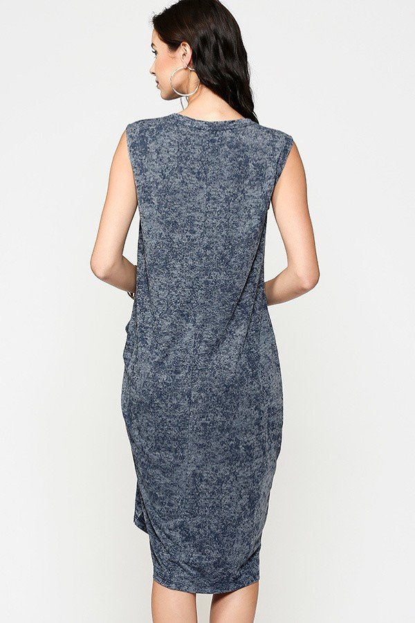 Pintuck Midi Dress
