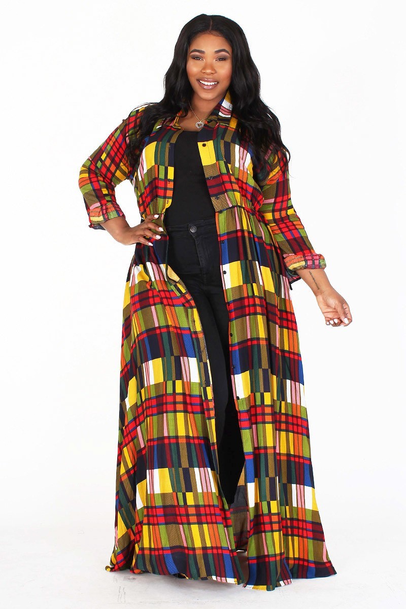 Colorful plaid dress best sale