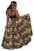 African Skirt Pockets /Head-Wrap Elastic Waist One-Size