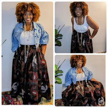 Load image into Gallery viewer, African Long Ankara Print Maxi Skirt With Pockets / Head-Wrap Elastic Waist