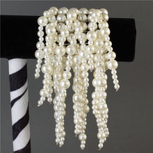 Load image into Gallery viewer, White Pearls Fringed Chunky Bracelet