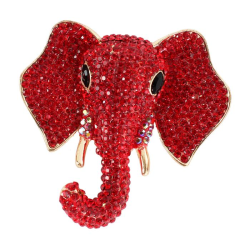 Rhinestone Elephant Brooches