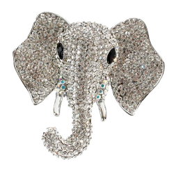 Rhinestone Elephant Brooches