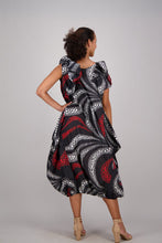 Load image into Gallery viewer, Wave Black &amp; Red Versa Dress   Headwrap ONESIZE FITS MOST