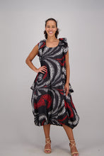 Load image into Gallery viewer, Wave Black &amp; Red Versa Dress   Headwrap ONESIZE FITS MOST