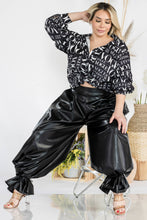 Load image into Gallery viewer, Voge Print Long Sleeves, Button Down Loose Fit Top Formal, Office Top Collar Shirt Plus Top