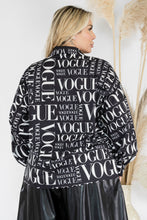 Load image into Gallery viewer, Voge Print Long Sleeves, Button Down Loose Fit Top Formal, Office Top Collar Shirt Plus Top