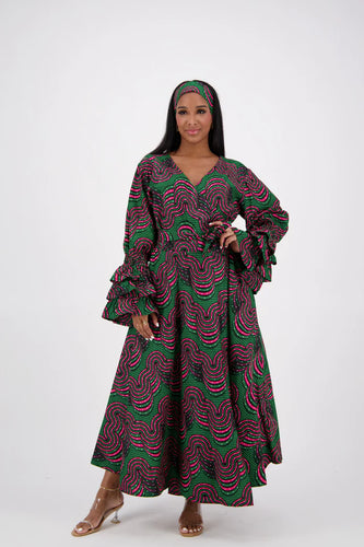 Bell Sleeve Wrap Dress Onesize Fits Most