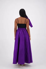 Load image into Gallery viewer, Maxi Skirt  Purple Two Side Pockets , Headwrap Included One-Size Fits Most