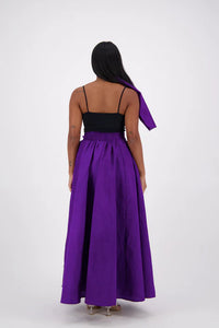 Maxi Skirt  Purple Two Side Pockets , Headwrap Included One-Size Fits Most