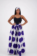 Load image into Gallery viewer, African Long Ankara Print Maxi Skirt With Pockets / Head-Wrap Elastic Waist