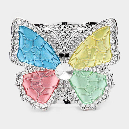 Two Tone Butterfly Cuff Bracelet