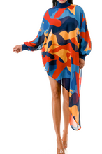 Load image into Gallery viewer, Asymmetrical Sheer Print  Oversize