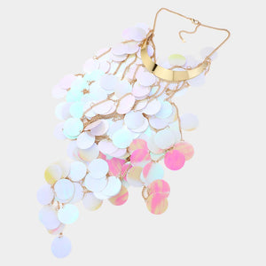 Multi-Color  Cluster Vine Link Statement Necklace