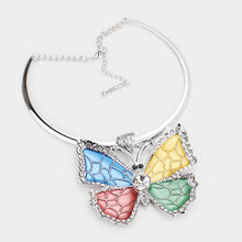 Load image into Gallery viewer, Colored Metal Stone Trim Butterfly