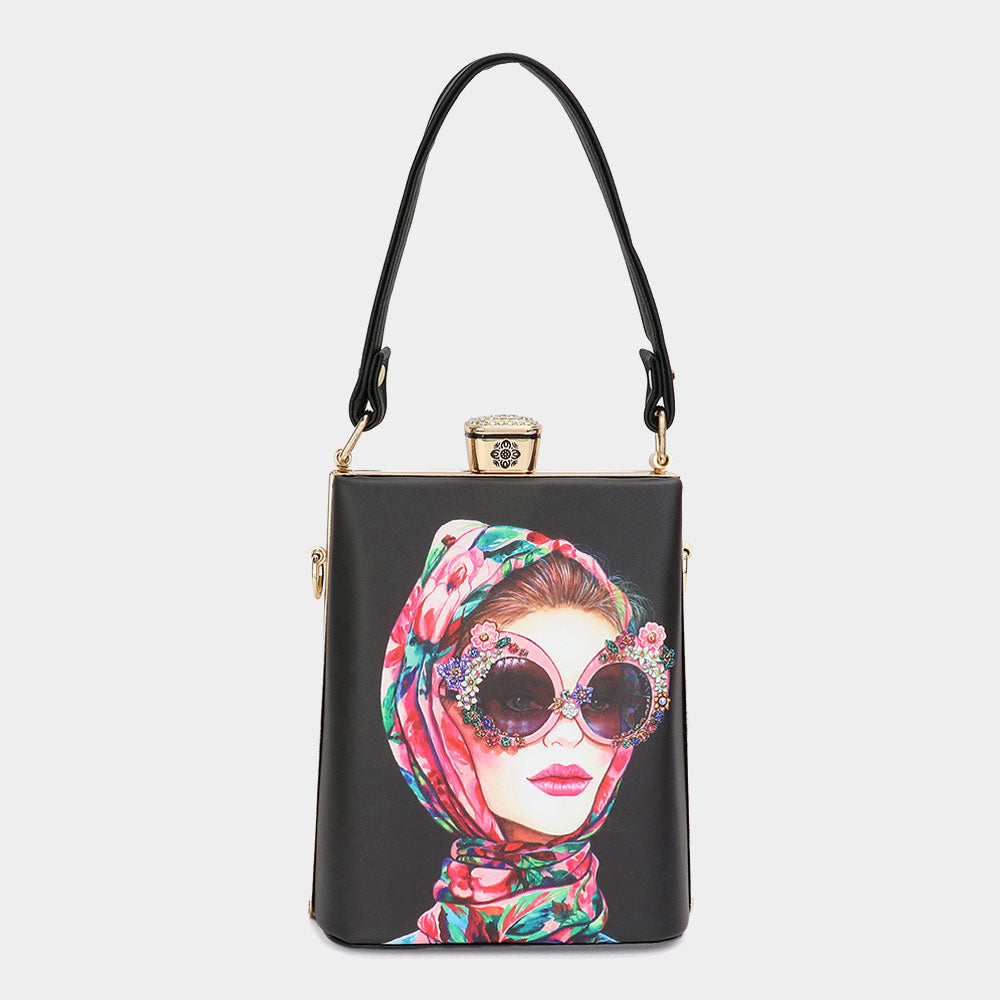 MULTI Lady Printed Top Handle Mini Bag / Crossbody Bag