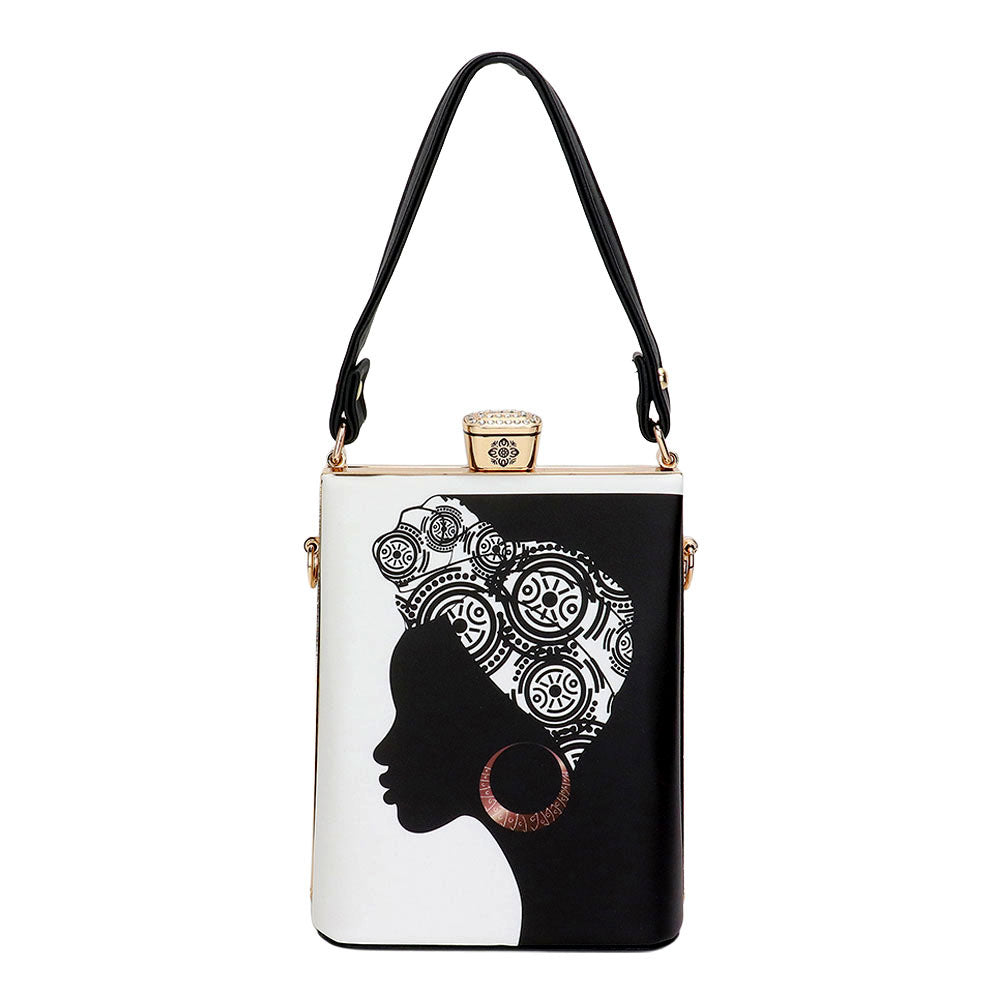 Lady Printed Top Handle Mini Bag / Crossbody Bag