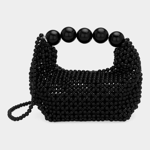 Black Pearl Beaded Handbag / Crossbody Bag