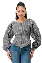 Load image into Gallery viewer, Off The Shoulder Hide Zipper Front Puff