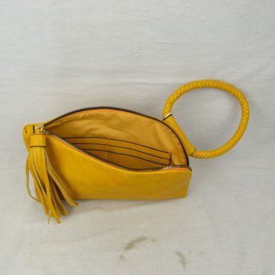 Navy Fringe Wristlet Clutch