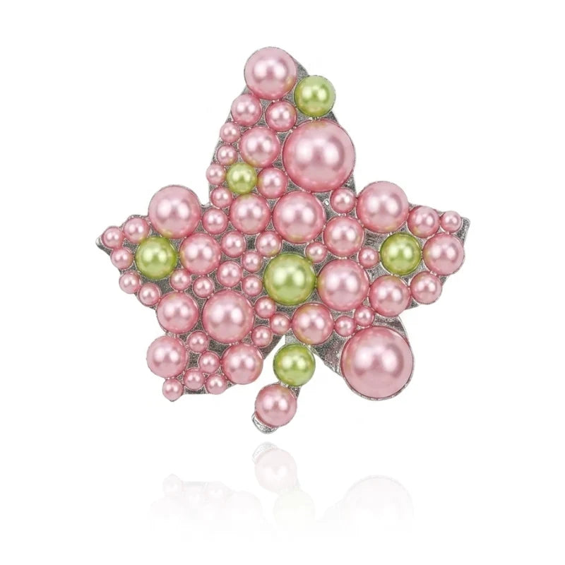 FASHION PEARL LEAF PIN