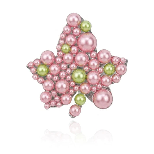 FASHION PEARL LEAF PIN