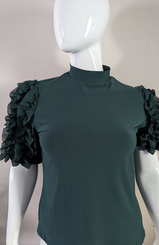 Slim Fit Top with Ruffles