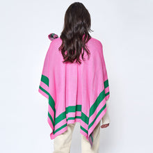 Load image into Gallery viewer, Striped Shoulder Strap Ruana Poncho ONESIZE Fits Most