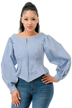 Load image into Gallery viewer, Off The Shoulder Hide Zipper Front Puff