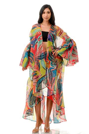 Ruffle Detail Kimono Cardigan