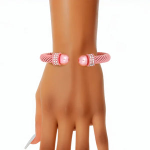 Thick Pink  Classic Bangle Bracelet Per Sets