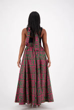 Load image into Gallery viewer, ANKARA PRINT MAXI SKIRT COMES WITH HEAD-WRAP/POCKETS ONESIZE FITS MOST