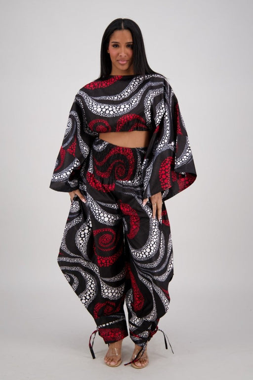 2 Piece   High Waist Elastic   Pants Set with Headwrap/Scarf Included Comes with Pockets. One- size fits most&nbsp;