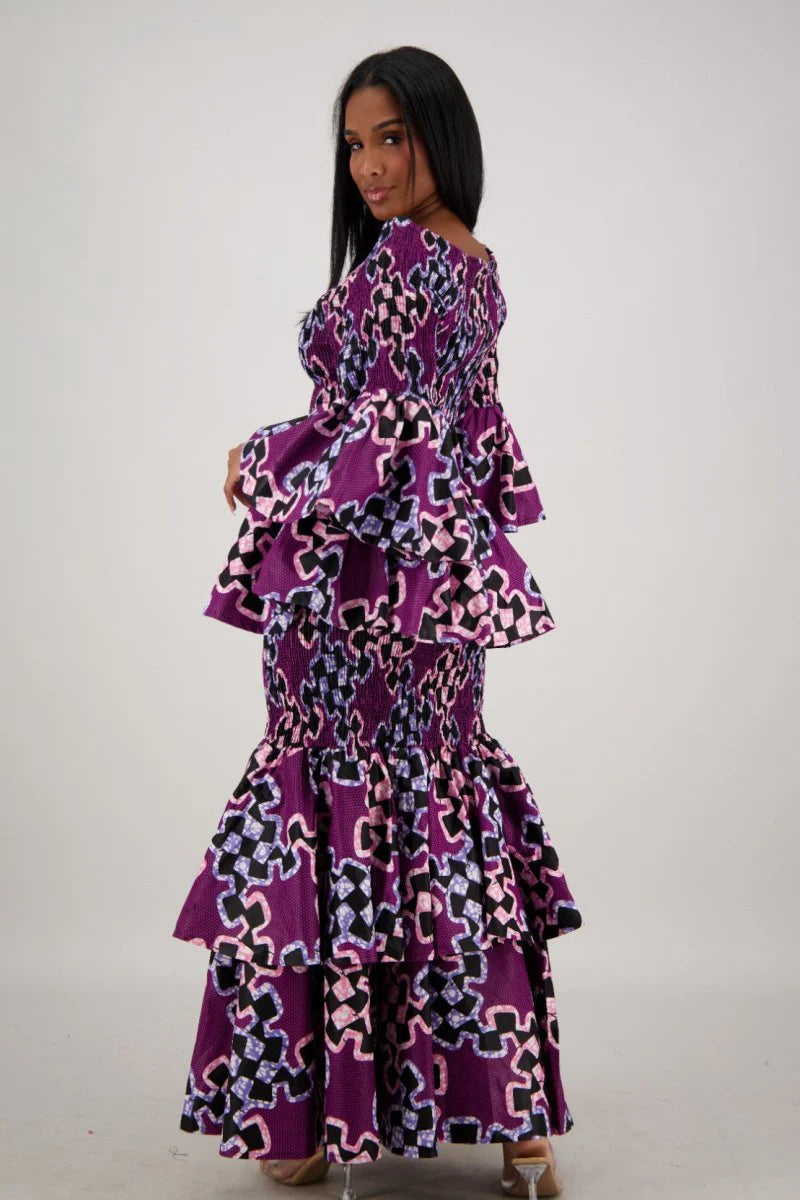 African / Ankara 2 Piece Skirt Sets  Elastic Waist One-Size FITS MOST  Headwrap