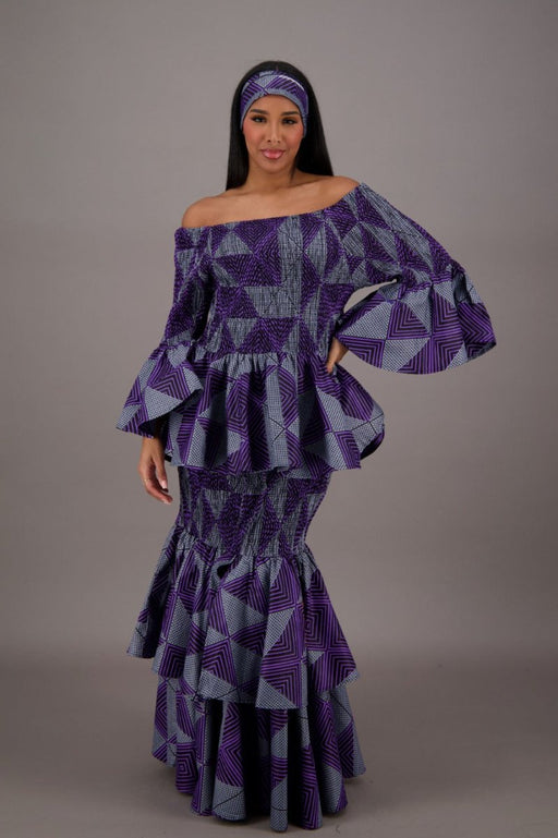 African / Ankara 2 Piece Skirt Sets  Elastic Waist One-Size FITS MOST  Headwrap