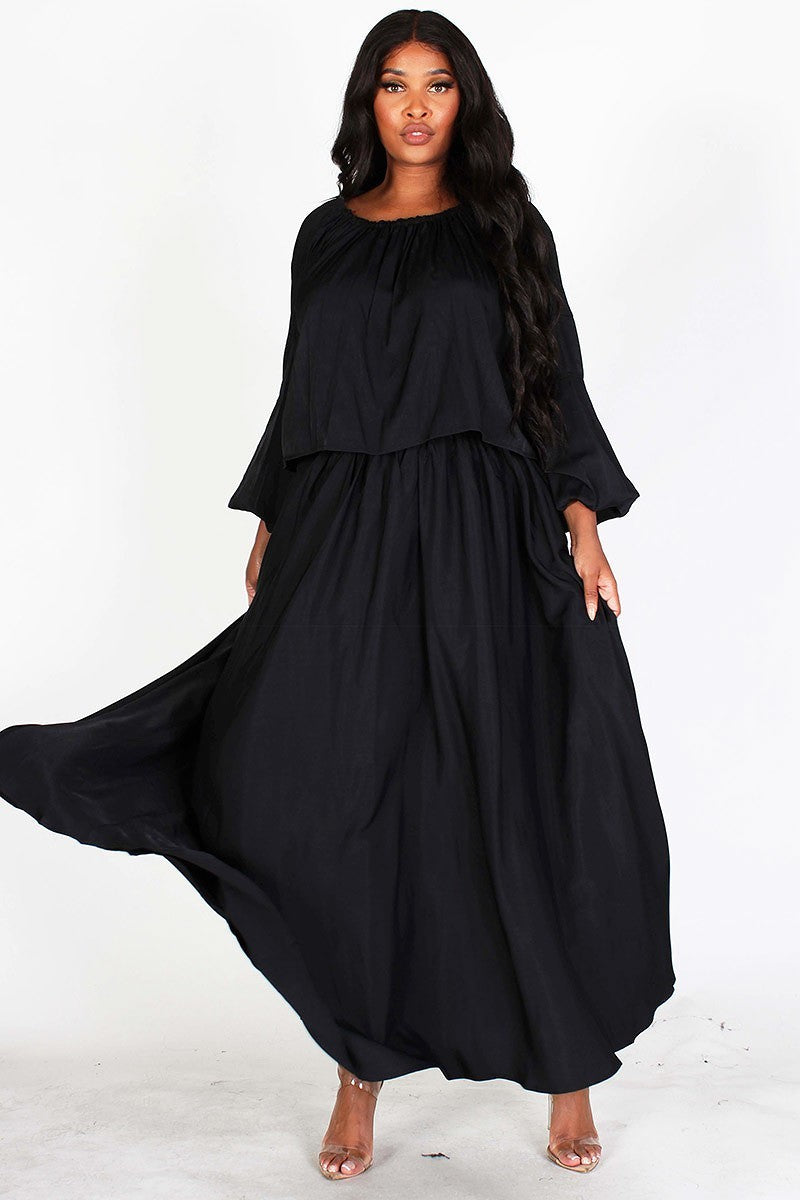 Solid Oversize Skirt Set With Matching Face Mask