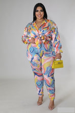 Load image into Gallery viewer, Multi-Color  2 Piece Set  Elastic Waist
