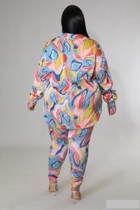 Multi-Color  2 Piece Set  Elastic Waist