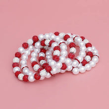Load image into Gallery viewer, White Pearl and Bead Memory Wire Bracelet