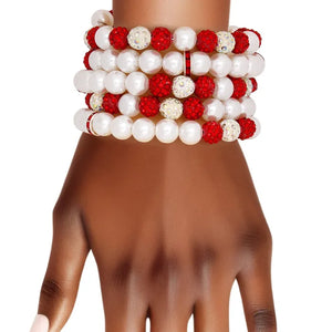 White Pearl and Bead Memory Wire Bracelet