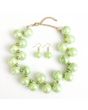 Lime Green Marble Bubble Ball Bead Necklace