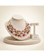 Multicolor Glass Halo Crystal 3 Row Collar Necklace