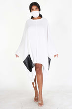 Load image into Gallery viewer, DOLMAN LONG SLEEVE OVERSIZED ASYMMETRICAL  SHIRT DRESS