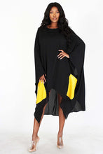 Load image into Gallery viewer, DOLMAN LONG SLEEVE OVERSIZED ASYMMETRICAL  SHIRT DRESS