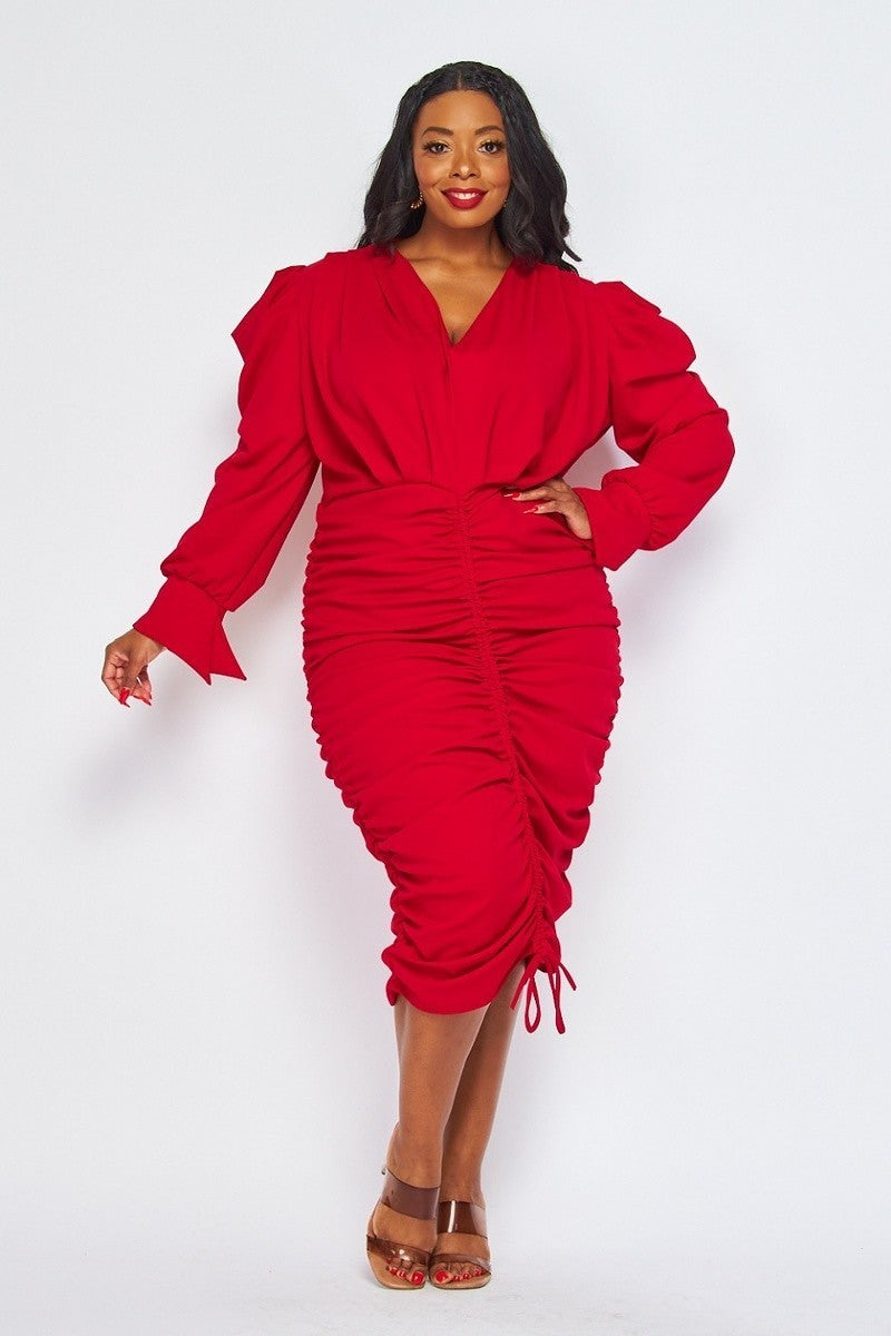 Voluminous sleeves with ruffle available in RED