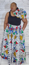 Load image into Gallery viewer, ANKARA PRINT MAXI SKIRT COMES WITH HEAD-WRAP ONESIZE FITS MOST